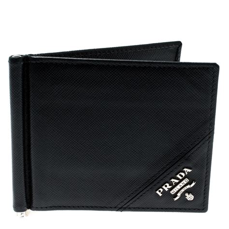 prada bifold wallet money clip|prada leather wallet.